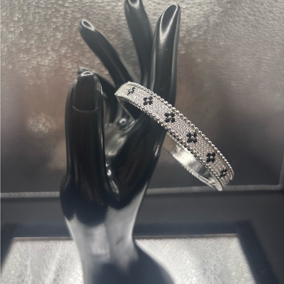 Elegant Silver and Black Bracelet